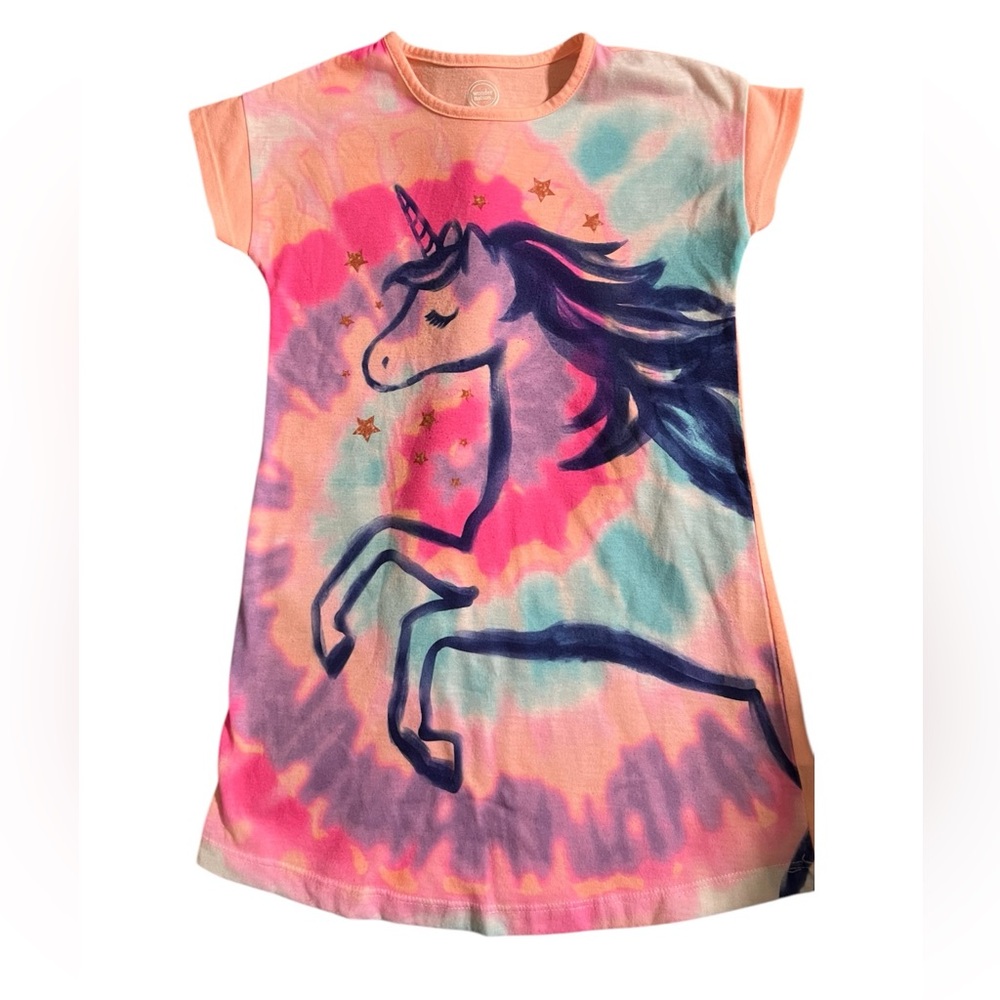 Girls tie-dye unicorn nightgown pajama